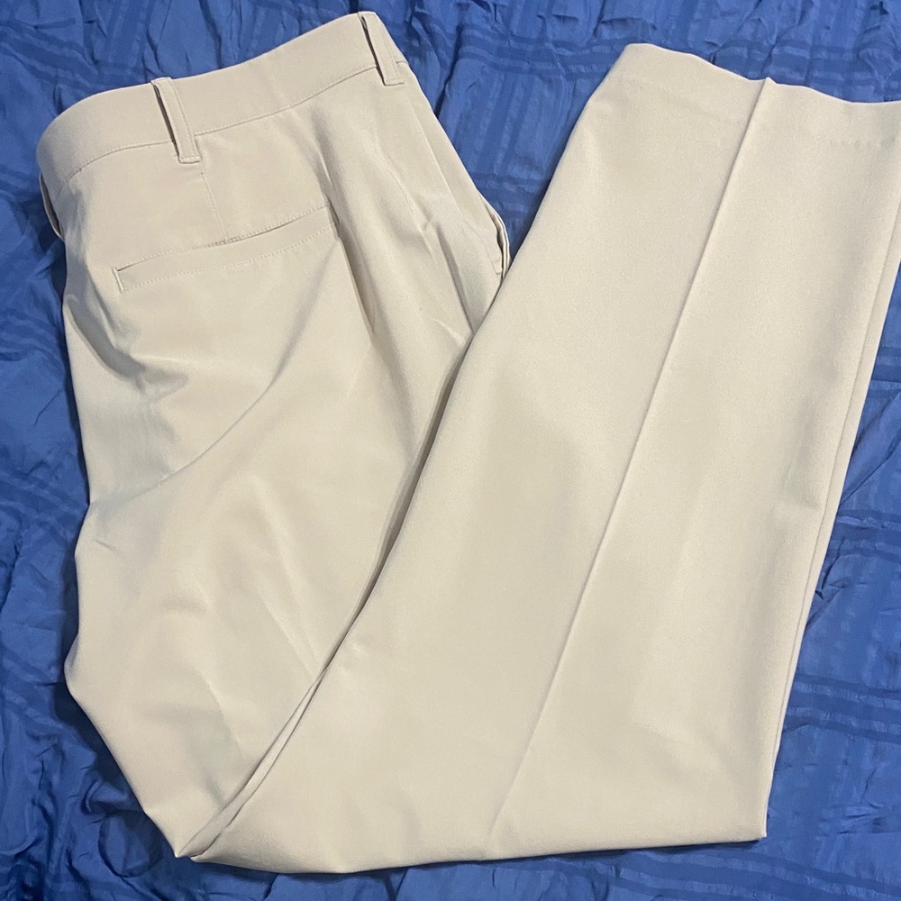 Grand Slam Cream Dress Pants - Flat Front Tailored Style